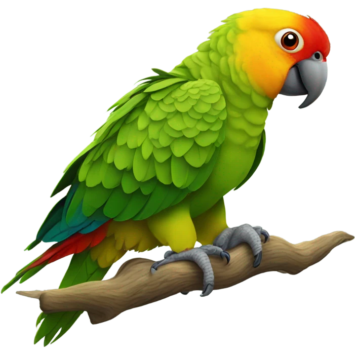 double yellow headed amazon parrot red eyes  emoji