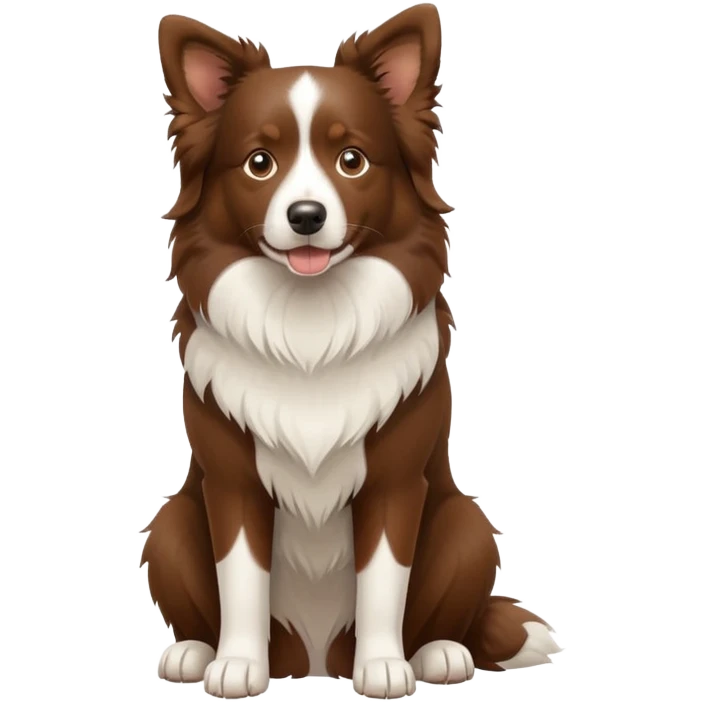 Brown Border Collie sitting emoji