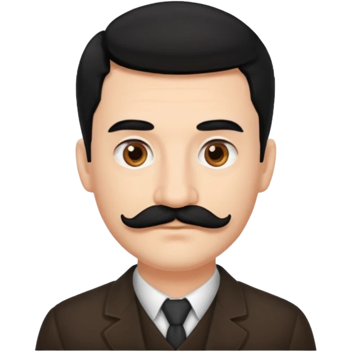 Thick Mustache Man black hair emoji