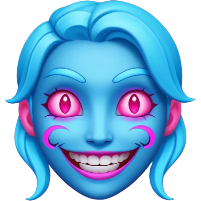 Neon light jinx evil smile emoji