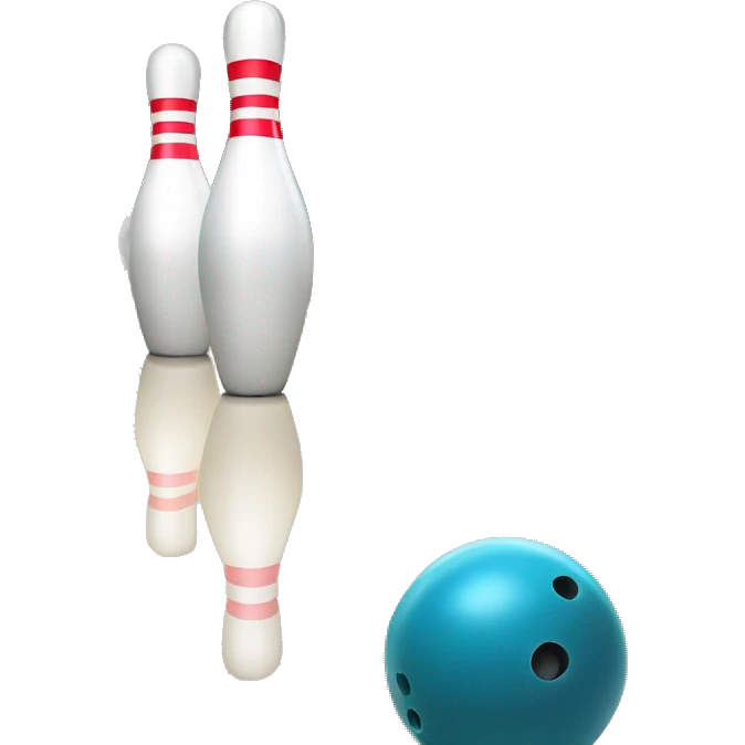 the bowling ball is knocking down pins. emoji