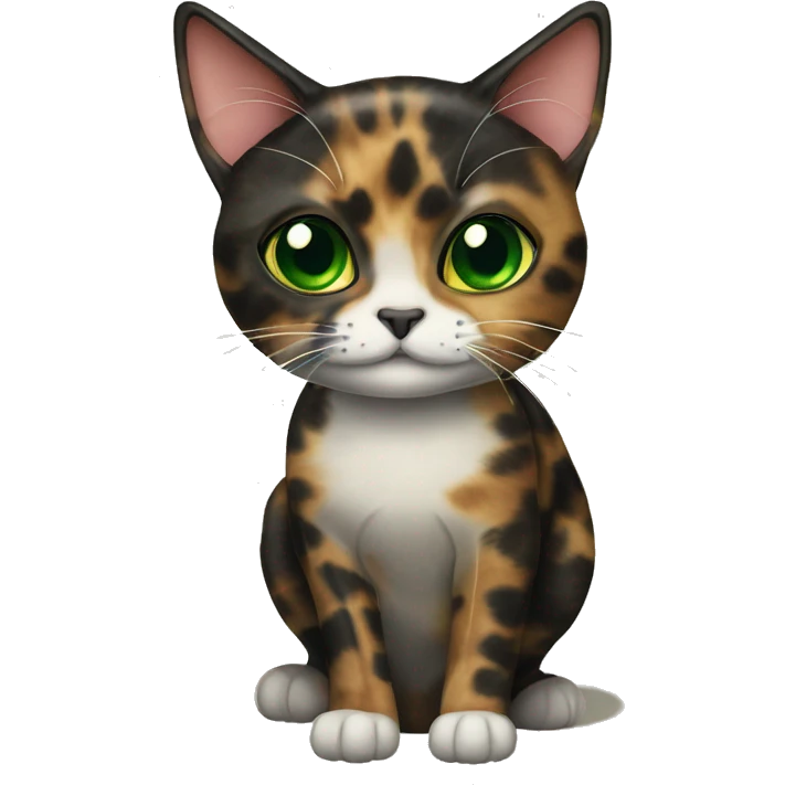 tortoiseshell cat with one green eye emoji