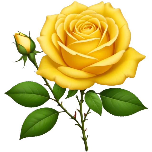bouquet Sunshine Yellow Tea Rose, luxuriant, leaf, bud emoji
