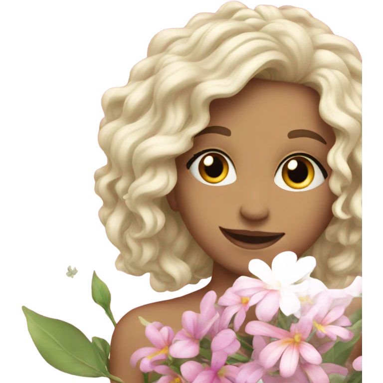 Beautiful Greeting card with flowers on the cover emoji