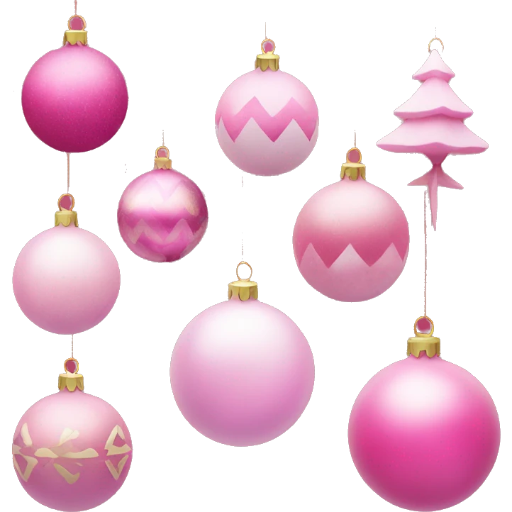 Christmas ornaments shades of pink emoji