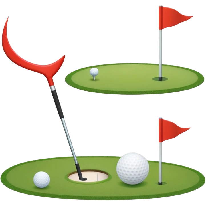 “Create a set of simple, cute, flat-style emojis themed around golf.  Designed in classic emoji style, consistent and expressive.” emoji