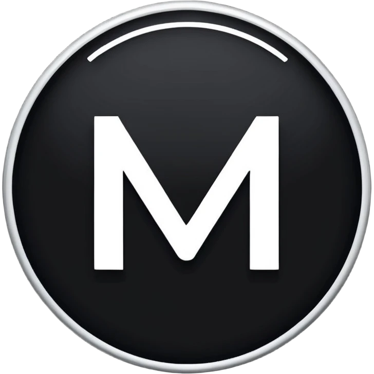 Black Circle with MB written on it emoji