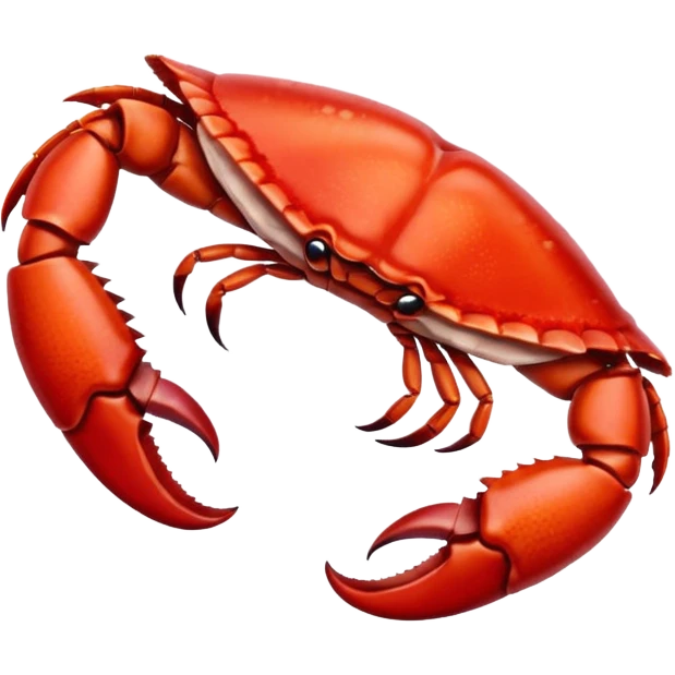 a crab claw with a bit of meat showing, simple, clear emoji