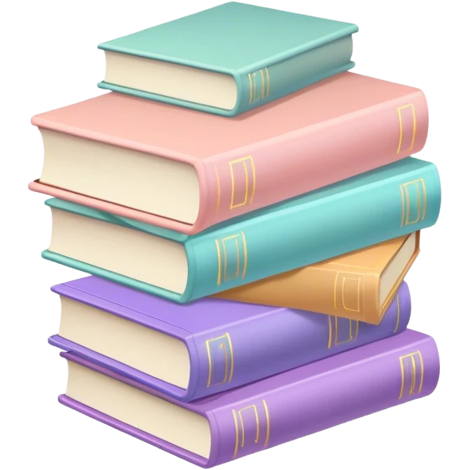 pastel colour mix of books emoji