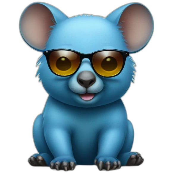 blue wombat with sunglasses emoji
