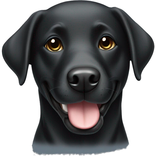 A happy and friendly black labrador dog emoji