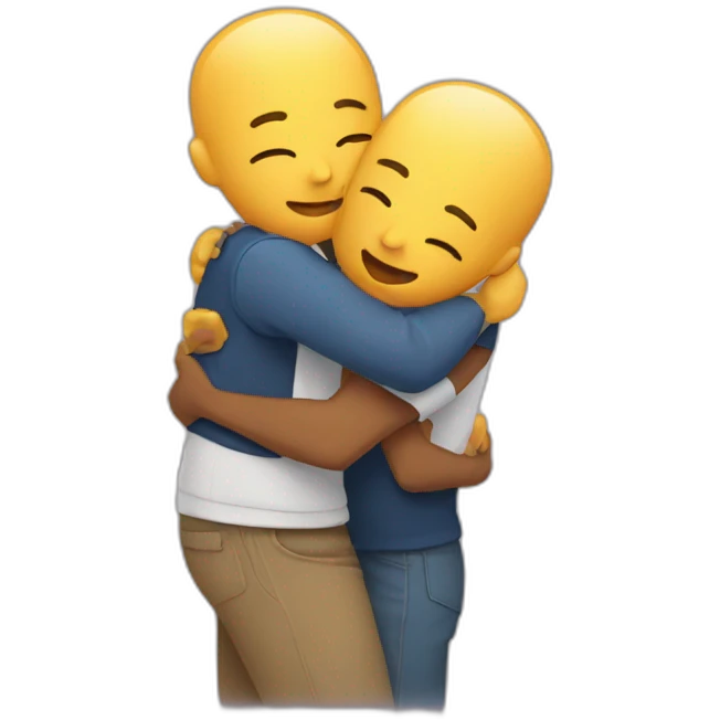 two friends hugging emoji