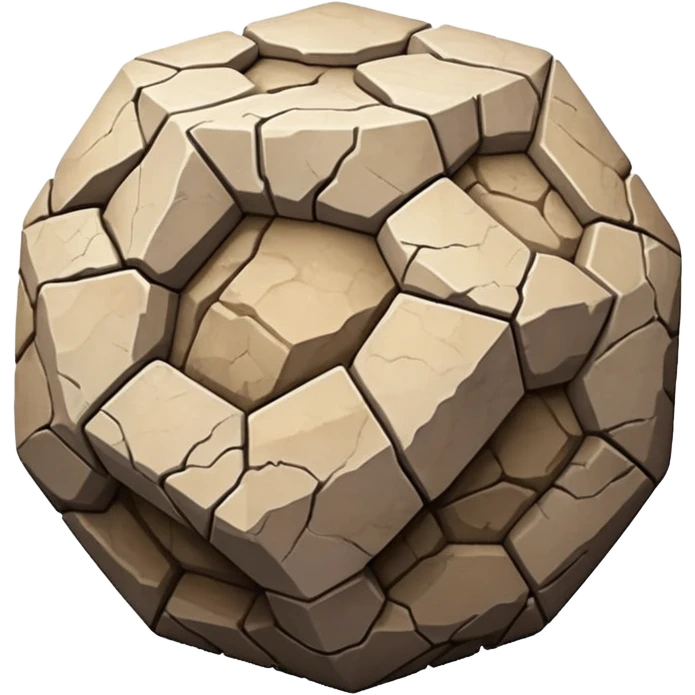 american-very-old-broken-cracked-intricate-stone-age-rocky-crusted-dodecahedron-shaped emoji