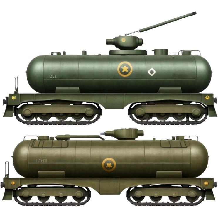 ordinary cargo train transporting military equipment such as tanks and trucks, variant 2 emoji