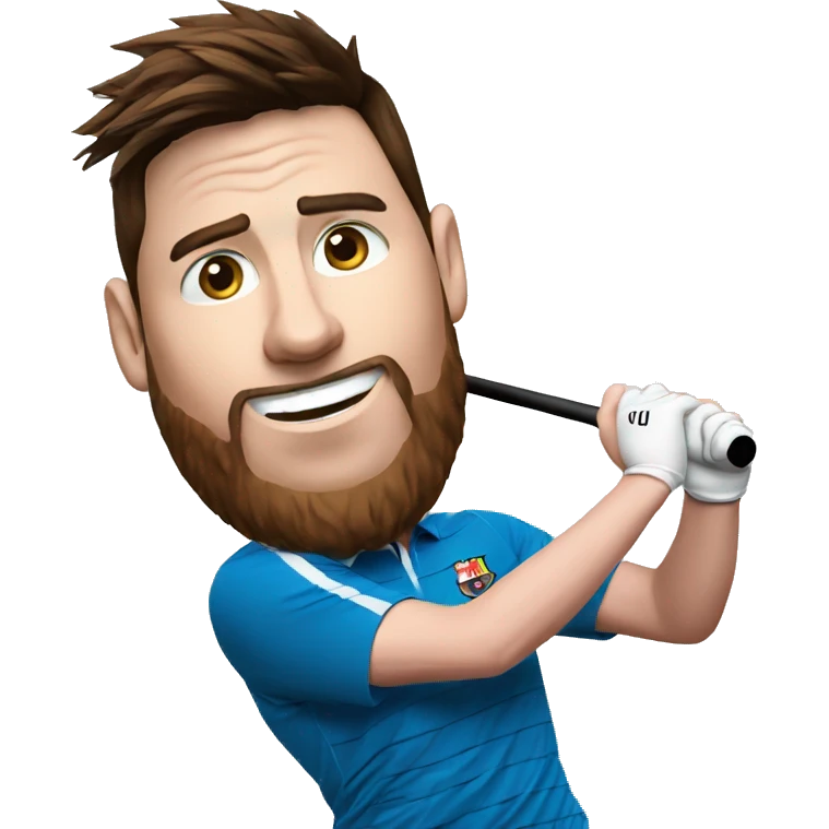 Messi fait du golf emoji