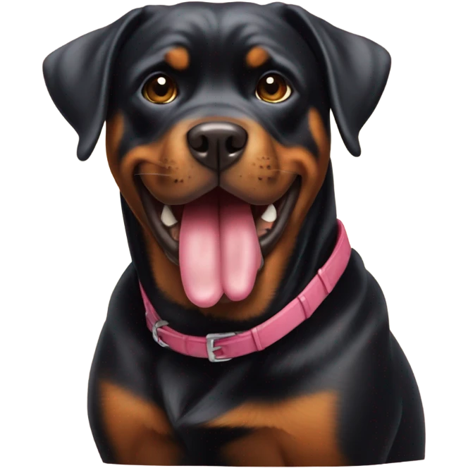 Rottweiler with tongue out add birthday cake  emoji