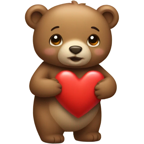 Mini bear with a heart emoji