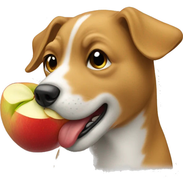 Dog eating apple emoji