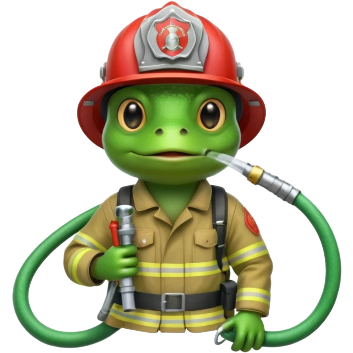 Firefighter frog emoji