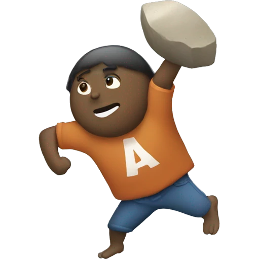 throwing stone with motion emoji