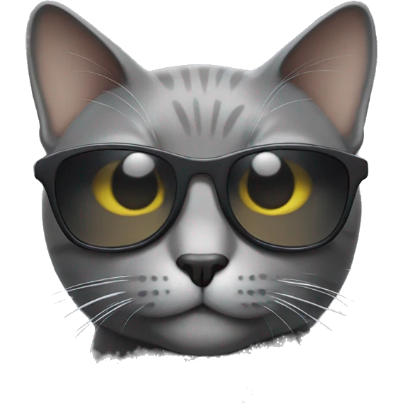 grey Cat with sunglasses emoji