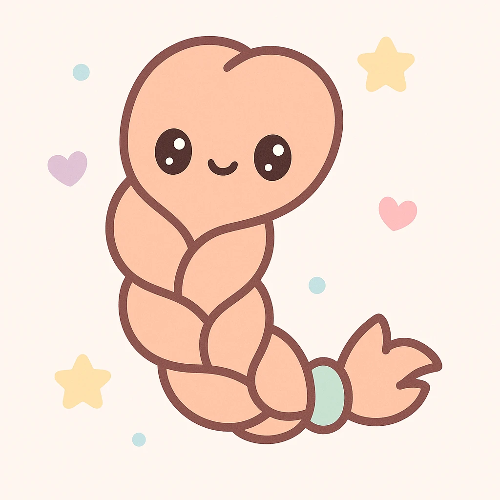 a braid of hair in a kawaii style emoji