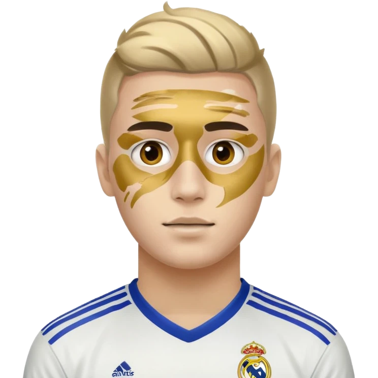 football supporter, paint in face, real madrid emoji