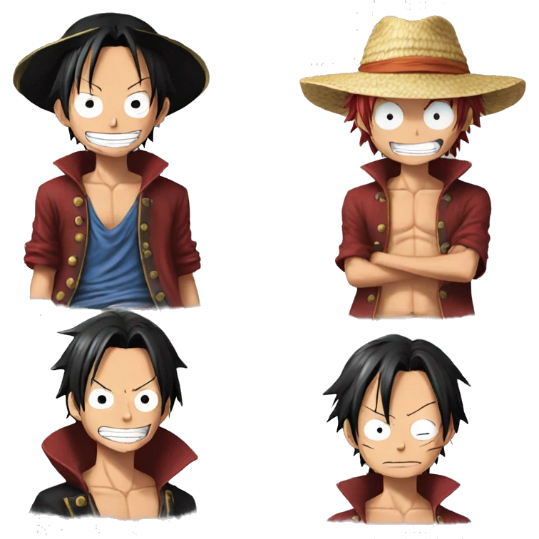 Luffy with shanks of one piece emoji