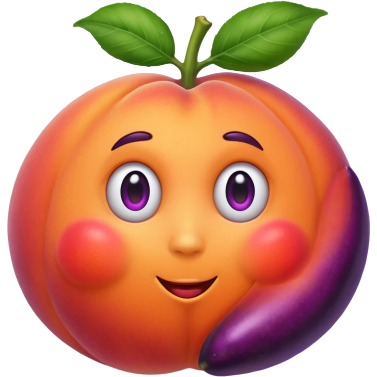 peach with eggplant emoji