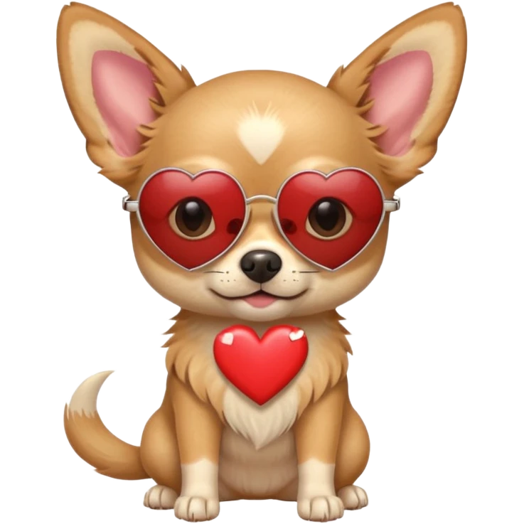 Chihuahua with heart shaped sunglasses ￼￼ emoji