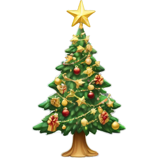 Elaborate delicate Christmas tree emoji