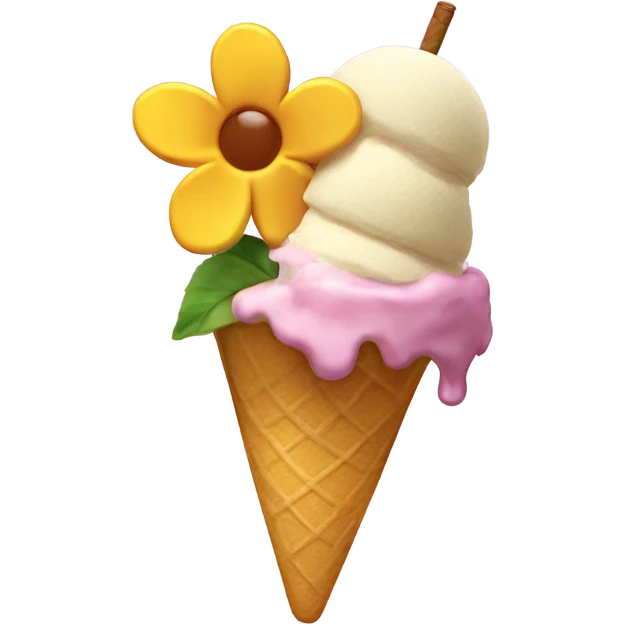 Flower eating icecream emoji