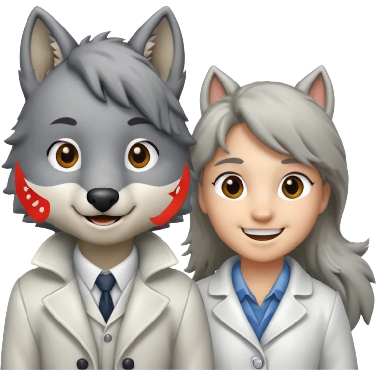 a wolf and a pony in love emoji