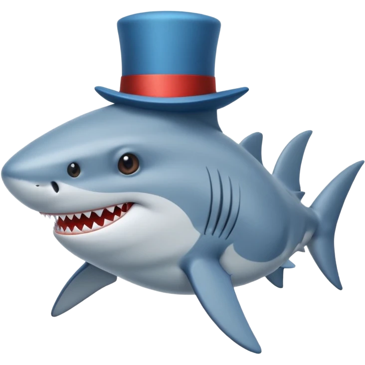 Shark with a top hat emoji