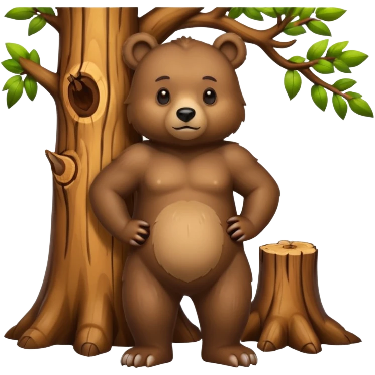 Bear and tree emoji