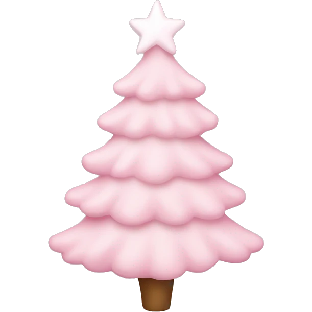 pastel pink christmas tree emoji