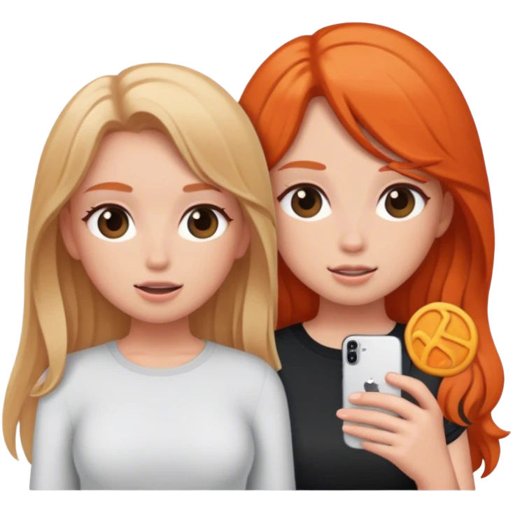  2 blonde girls one ginger  emoji