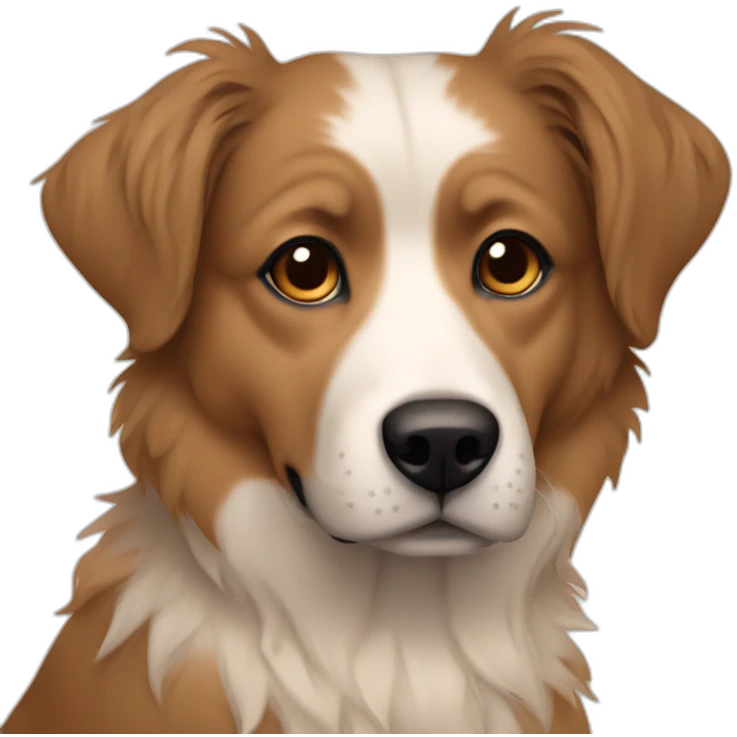 messy fur mixed breed brown eyes allbeige dog emoji
