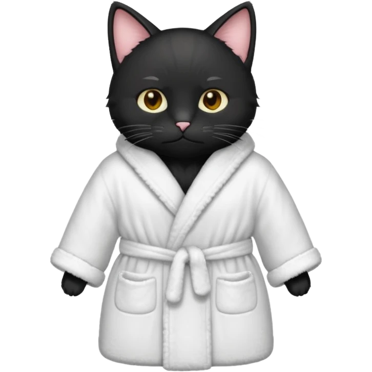black ,cat with bathrope emoji
