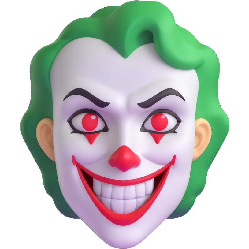 heart breaking out of a joker face emoji