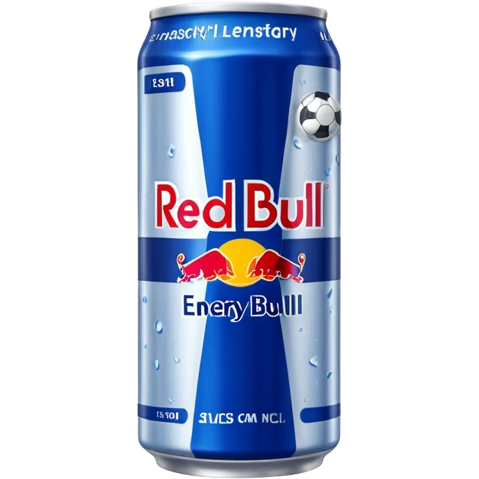 Red bull energy drink imogi for soccer match emoji