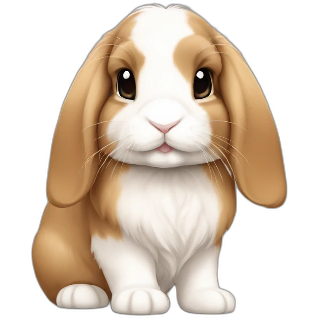 Mini lop bunny caramel and white emoji