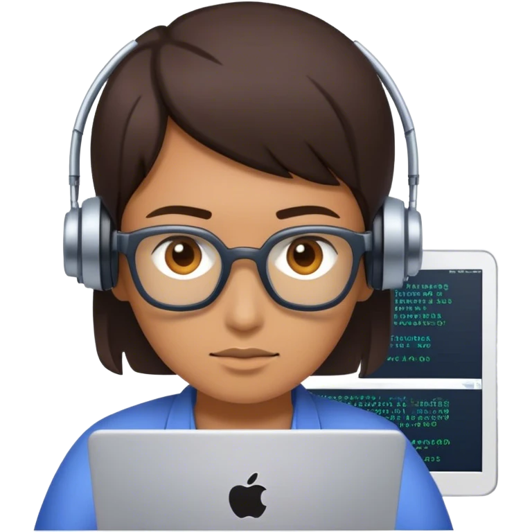 an ai developer using complex coding emoji