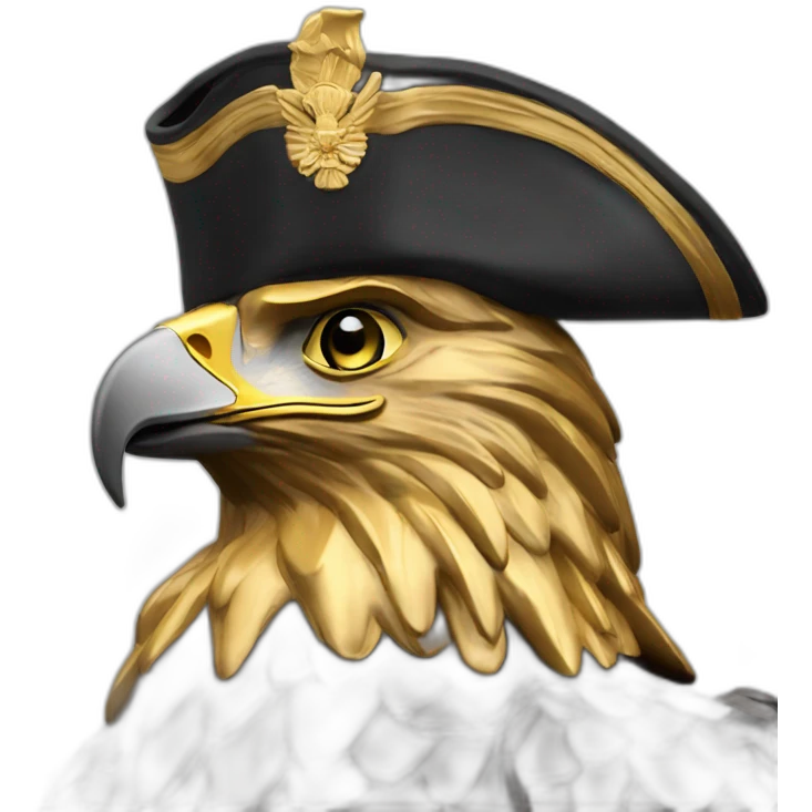 statue golden eagle with napoleon tricorne hat emoji