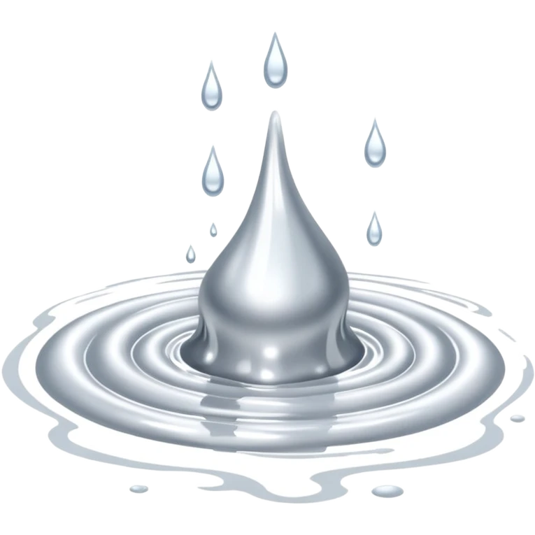 a puddle of white and silver liquid emoji