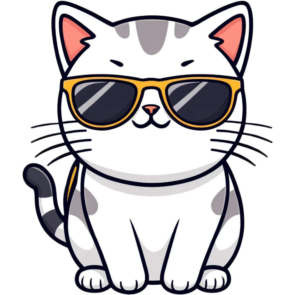 Cat with sunglasses emoji