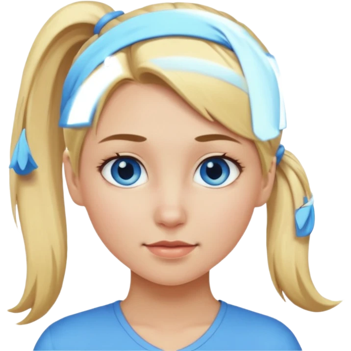 blonde girl pony tail emoji