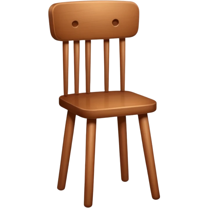 Wooden chair with only seat and  with three legs emoji