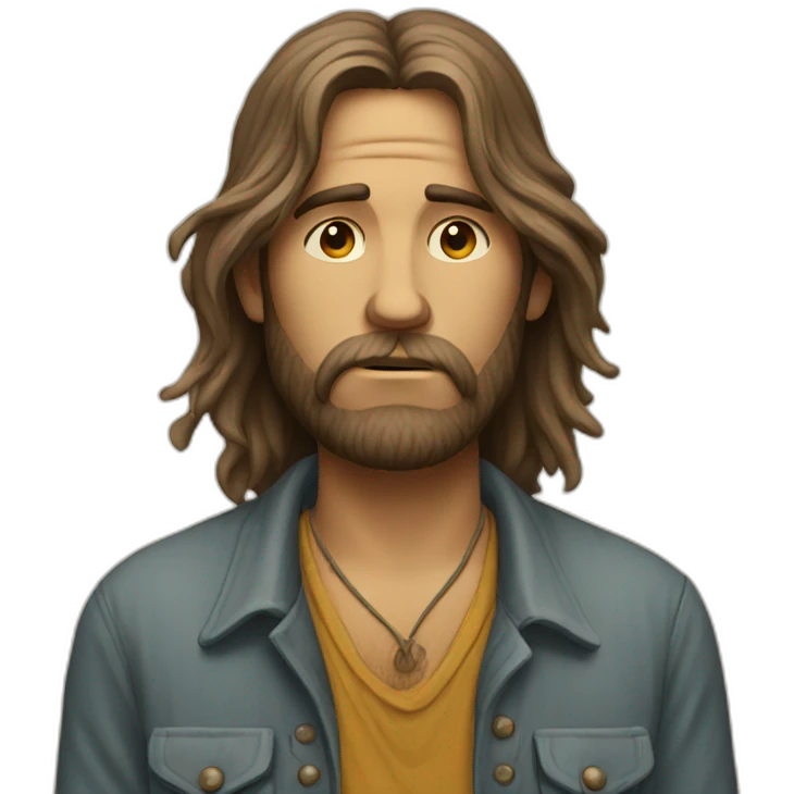 Hippie-guy-sad emoji