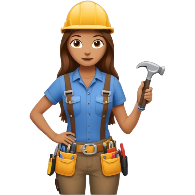beautiful girl with long brown hair constructing new lounge room area with flat screen tv and couch emoji